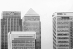 city skyline with banks